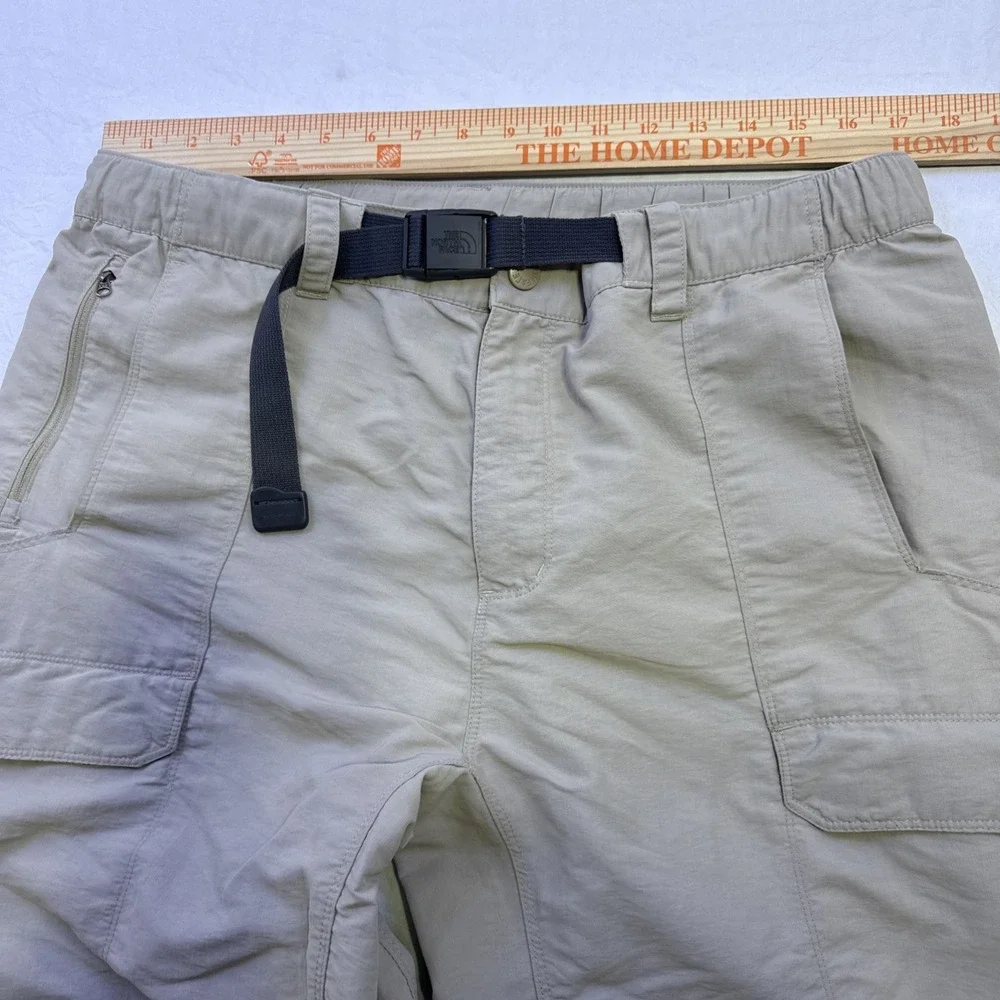 The North Face Convertible Cargo Pants Men's LARGE  Hiking Belted TAN